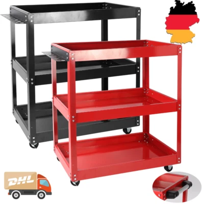 LONENESSL 3 Etagen Werkstattwagen Werkzeugwagen Rollwagen Montagewagen Wagen Werkstatt NEU