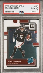 2022 Donruss OPTIC Drake London Rated Rookie  #202 Psa 10 - Picture 1 of 1
