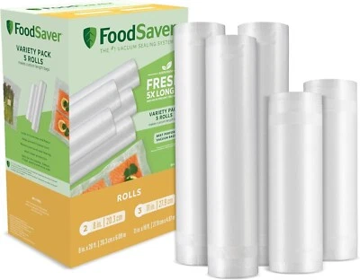 Paquete de 5 rollos de sellado al vacío FoodSaver con rollos de 11" y 8" Foto 1 de 4