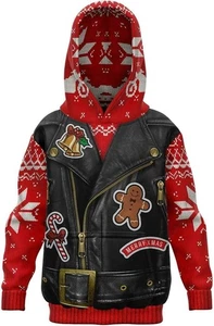 NWOT Boys Sons of Santa Christmas Hoodie Top Shirt Size 6-7 (120) Chinese - Picture 1 of 3