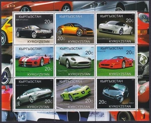 CLASSIC CARS (RL0014) SHEET of 9 DIFF "CINDERELLA" STAMPS incl FERRARI, MASERATI - Picture 1 of 1