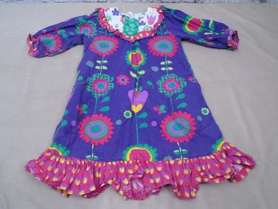 Jelly the Pug Girls Retro Boho Ayana Tunic Dress Multicolor Floral/Novelty Sz 7 - Image 1 of 4