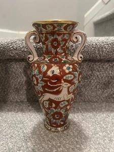 Vaso in ceramica con decorazione Iznik e stambecco stilizzato di Icarus Rodi - Foto 1 di 8