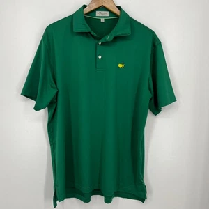Masters Peter Millar Poloshirt Herren Gr. L grün Logo Golf feuchtigkeitsableitend - Bild 1 von 10