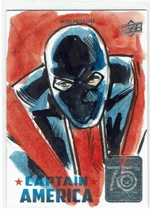 Captain America 75th Anniversary Artist Sketch 1/1 Geanes Holland - Union Jack - Picture 1 of 4
