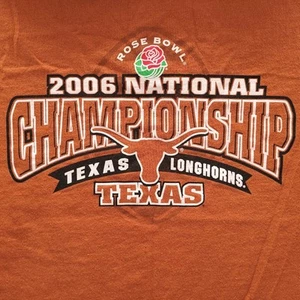 T-shirt vintage uomo XL 2006 Championship Rose Bowl Texas Longhorns Y2K X-Large - Foto 1 di 10