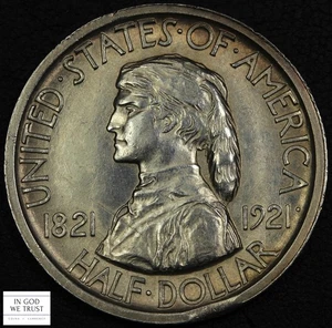 1921 *CLIP MINT ERROR* Missouri Commemorative Silver Half Dollar 50C - Picture 1 of 3