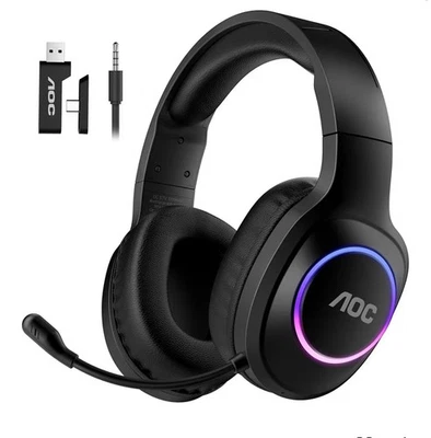 AOC Wireless Gaming Headset compatible with PS5/4, Nintendo Switch, PC Bluetooth - Image 1 of 4