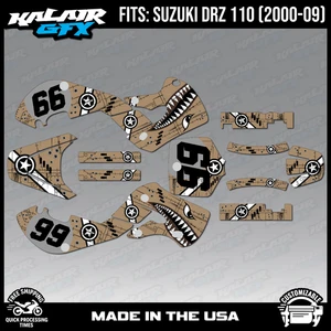 Graphics Kit for Suzuki DRZ110 2000-2009 Predator Series - Tan - Picture 1 of 4