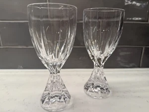 2 copas de agua de vidrio soplado a mano de cristal corte horizonte MIKASA descontinuadas - Imagen 1 de 9