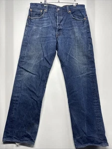 Levi Strauss & Co Original 501 dk blue back tag 36x31 shrink to fit Jeans - Bild 1 von 18