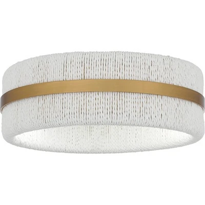 Brushed Gold Two Light Flush Mount from the Quoizel Flush Mount Collection - Image 1 of 4