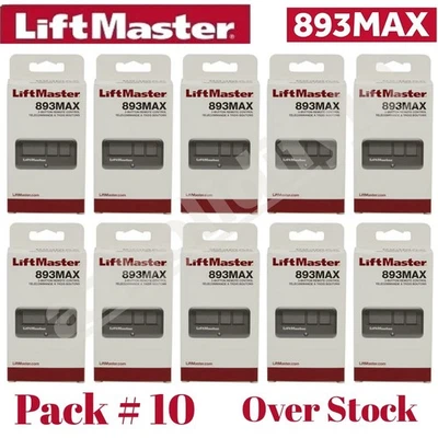 893MAX 3 Button LiftMaster Visor Remote Control Garage Door Opener PACK # 10 - Image 1 of 4