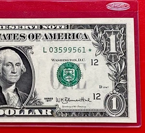 1977 STAR NOTE $1 DOLLAR BILL ( SAN FRANCISCO L ) UNCIRCULATED - Picture 1 of 3