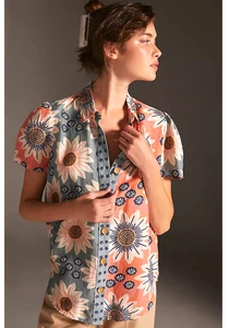 Farm x Anthropologie Surf Shirt Size XL $130 NWT - Picture 1 of 7