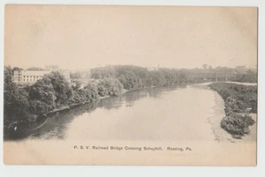 P.S.V. PONTE FERROVIARIO Schuylkill River B&W lettura aerea PA UDB cartolina UB - Foto 1 di 2