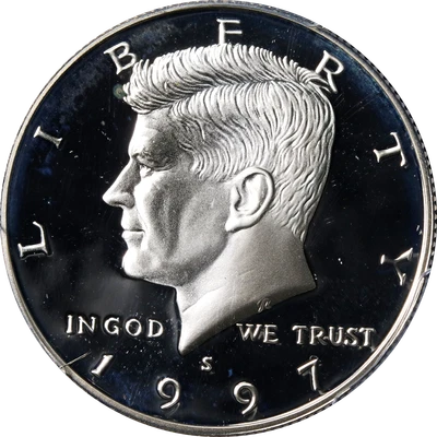 1997-S Kennedy Half Dollar Silver Proof PCGS PR70DCAM Superb Eye Appeal - Image 1 of 4