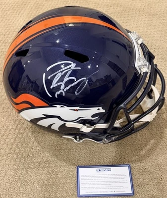 Casco Steiner tamaño completo firmado/automático Peyton Manning Denver Broncos certificado de autenticidad SB Champ Foto 1 de 4