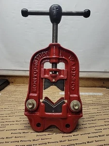 Vintage Montgomery Wards & Co. No. 1 Bench Pipe Vise 1/8" To 3" - Picture 1 of 21