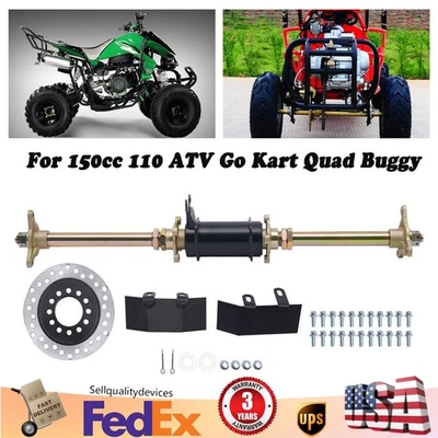 Rear Axle Complete Kit 28" 710mm Black For 150cc 110 ATV Go Kart Quad Buggy Gold - Image 1 of 4