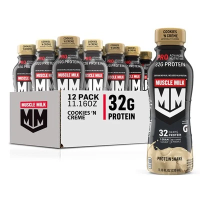 	Batido de proteínas Muscle Milk Pro Series Cookies 'n Creme 11,16 OZ paquete de 12	 Foto 1 de 4