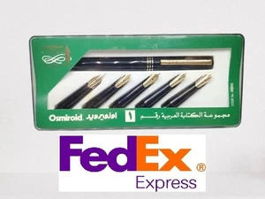 Penna stilografica Osmiroid araba da scrittura placcata oro 22 carati penna calligrafia - Foto 1 di 14