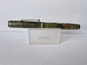 Eversharp Green Marble Fountain Pen-Nib-Gold Seal Made In U,S,A ,-Medium Nib - Picture 1 of 13