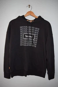 Timberland Pullover Hoodie Logo Sweatshirt Black Unisex Size S/P ~ Black - Picture 1 of 8