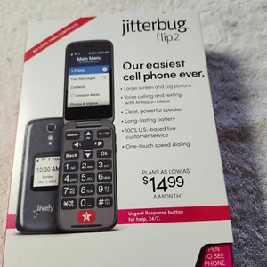 Teléfono celular Lively- Jitterbug Flip2 para personas mayores - gris - Imagen 1 de 7