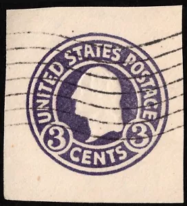 US - 1932 - 3 Cents Purple George Washington Postal Stationery Cut Square # U436 - Picture 1 of 1
