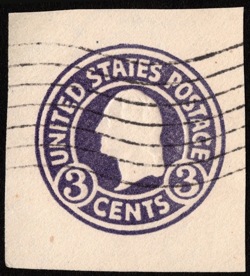 US - 1932 - 3 Cents Purple George Washington Postal Stationery Cut Square # U436 - Image 1 of 1