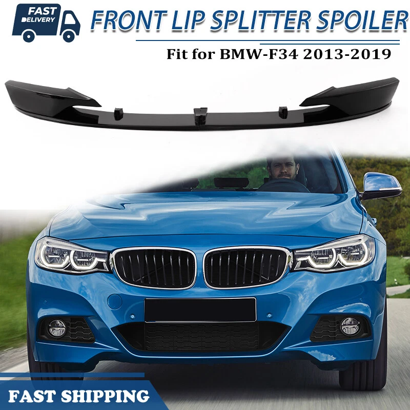 Divisor de parachoques delantero negro brillante para BMW F34 330i 335i GT xDrive 2014~2019 Foto 1 de 4