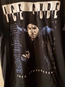 Ice Cube Lethal Injection Anniversary Tour Black T shirt NWA Size Large - Picture 1 of 7