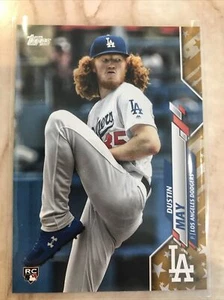 2020 Topps Series 1 Dustin May RC Gold Star  SP Factory Set Dodgers - Picture 1 of 2