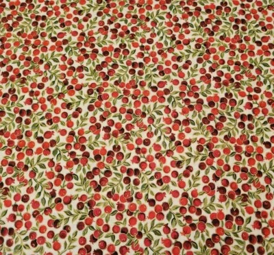 21" Holiday Dazzle Studio 8 VIP Christmas Red Green Metallic Gold Berries Ecru - Image 1 of 3