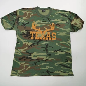 Vintage Rothco USA Made Texas Antler Shirt Size XXL Woodland Camo Hunting - Picture 1 of 8