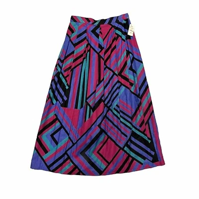 Винтажный новый с Ярлыками Jonathan Martin естественно геометрический плиссированные юбки карманы 23» размер 5/6 - Изображение 1 из 4