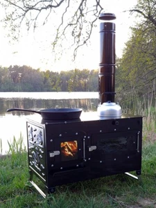Gartenofen mit Backfach, Herdplatte "Rosalie" Gartenkamin Pizzaofen Feuerschale - Bild 1 von 12