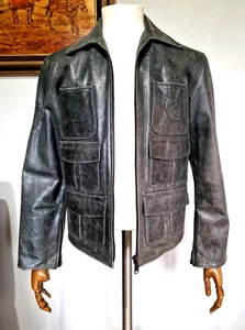 MENS LEVI RARE SAMPLE LEATHER JACKET MEDIUM / LARGE - Picture 1 of 24