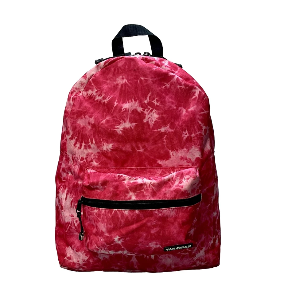 YAK PAK DELUXE Mochila de Estudante Bolsa de Ombro RARA Rosa Tie Dye Bolsos Escolares - Imagem 1 de 4