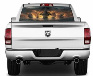 Pirate Ships Fleet TRUCK REAR WINDOW GRAPHIC DECAL PERFORATED VINYL New - Bild 1 von 4