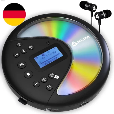 KLIM Discover + Tragbarer Cd-Player Walkman Mit Langlebigem Akku + Mit Kopfhörer - Bild 1 von 4