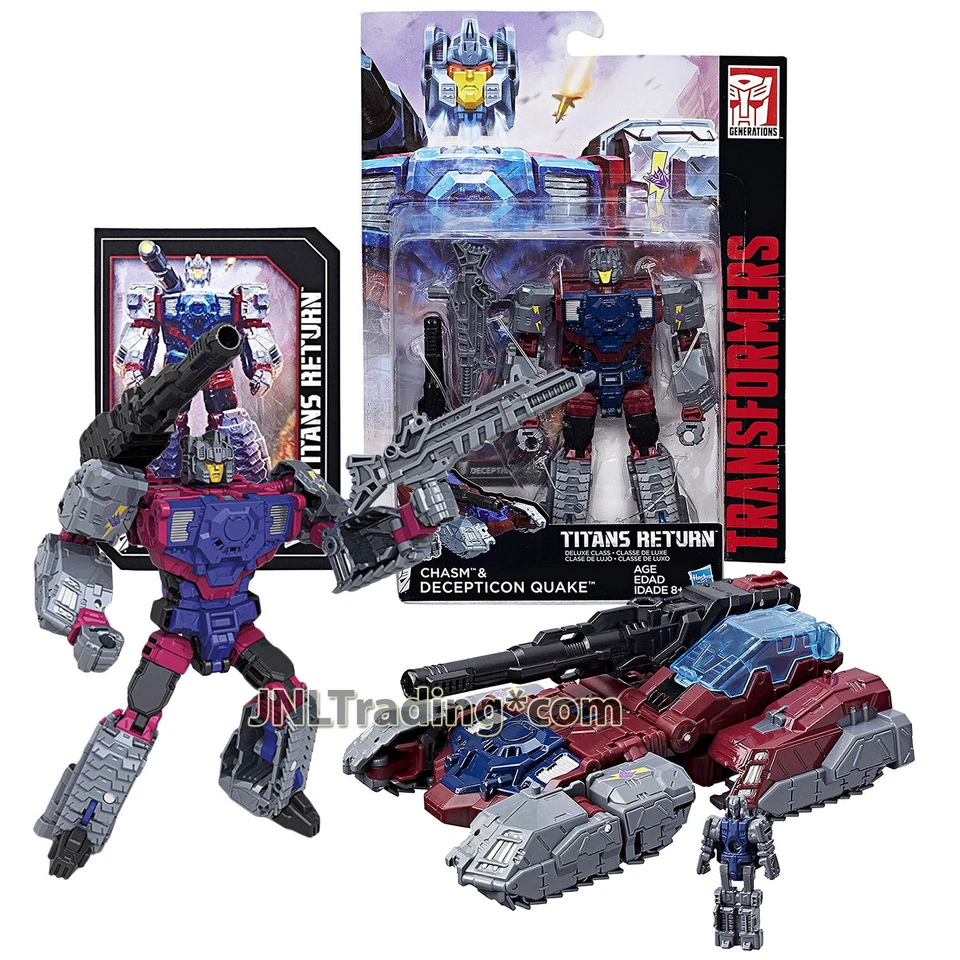 Yr 2016 Transformers Titans Return Deluxe Class Figure CHASM & DECEPTICON QUAKE - Image 1 of 1