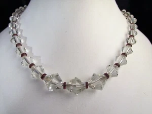 "COLLAR Checo Gargantilla CUENTAS DE CRISTAL Gablonz Precioza Excelente Estado 17,3" - Imagen 1 de 7