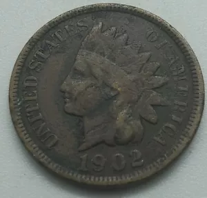 1902 Indian Head Cent Penny US Coin #172 - Picture 1 of 2