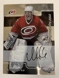 2001-02 BAP Be A Player Signature Series Autograph Arturs Irbe Auto #129