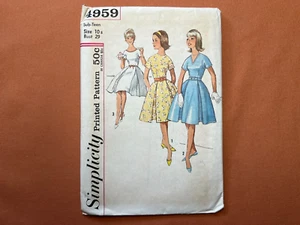 Simplicity Pattern 4959 Sub Teens One Piece Dress With 3 Necklines Size 10S FF - Picture 1 of 3