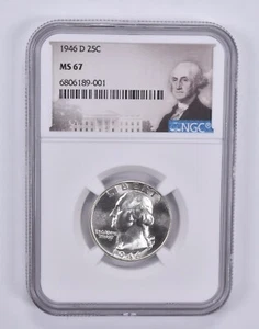 MS67 1946-D Washington Quarter NGC Special Label - Picture 1 of 5