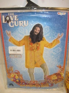NIB THE LOVE GURU Mike Meyers MEN'S ADULT HIPPIE FLOWER POWER HALLOWEEN COSTUME - Picture 1 of 6