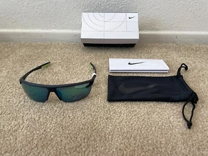NIKE TEMPEST SUNGLASSES CW4665-451 Mirror Blue Green Matte Black Frame New w/Box - Picture 1 of 12
